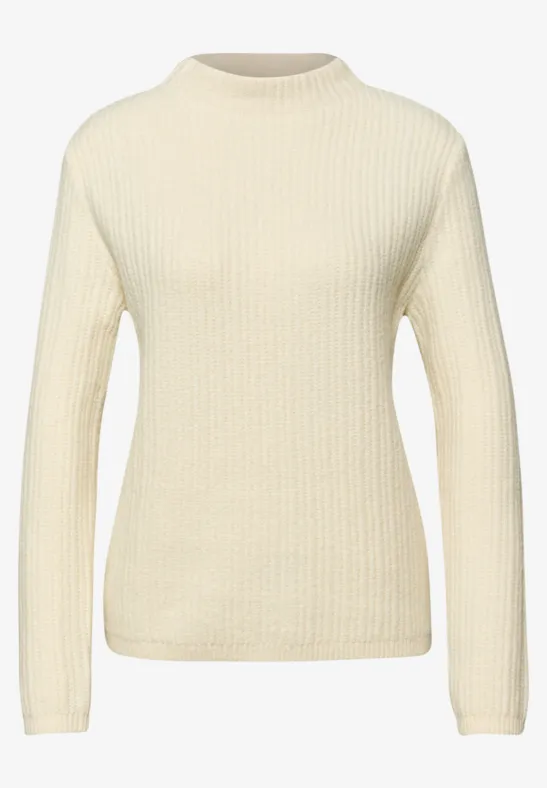 Trui met structuur soft beige