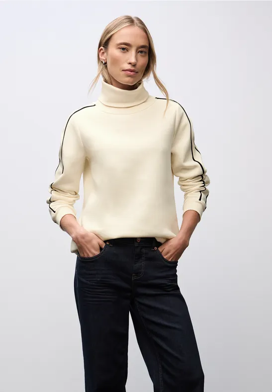 Sweatshirt mit Stehkragen soft beige