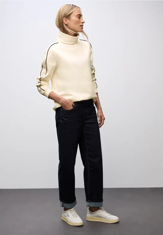 Sweatshirt mit Stehkragen soft beige