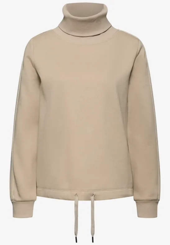 Sweatshirt mit Stehkragen sanded beige