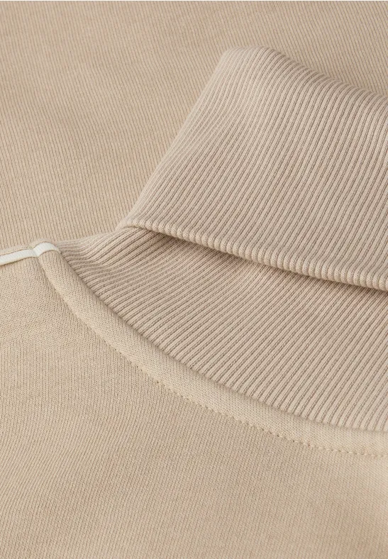 Sweatshirt mit Stehkragen sanded beige