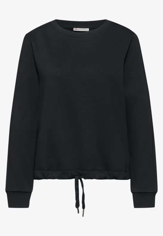 Sweatshirt mit Rippdetail Black