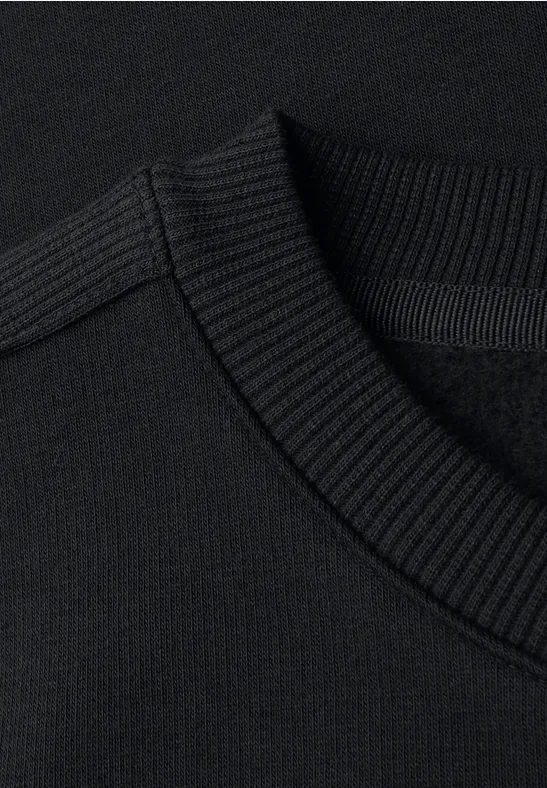 Sweatshirt mit Rippdetail Black