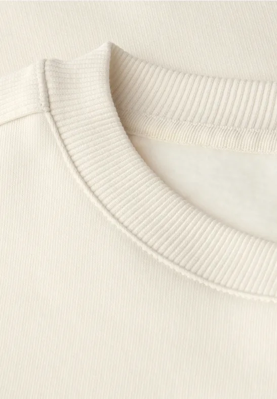 Sweatshirt mit Rippdetail soft beige