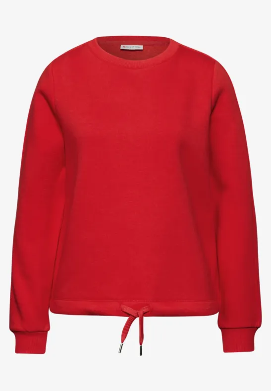 Sweatshirt mit Rippdetail racing red