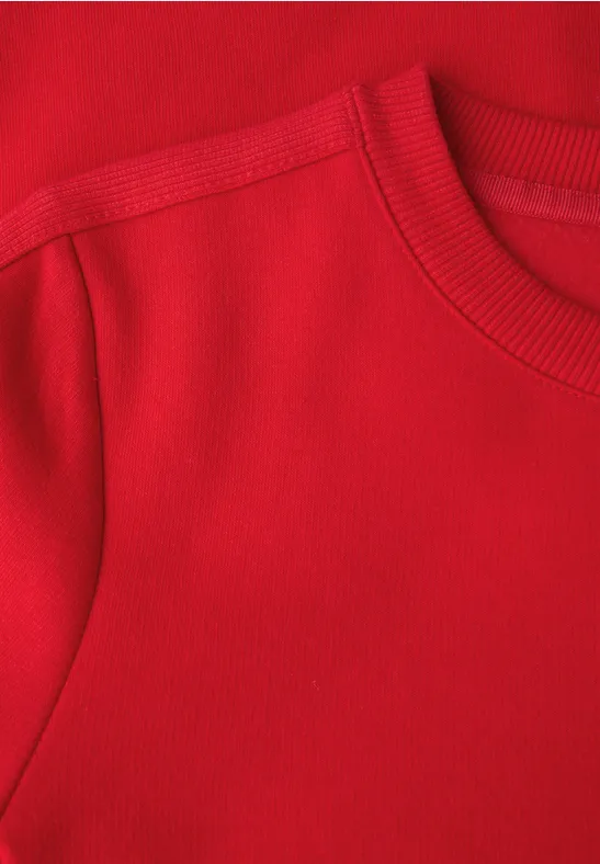 Sweatshirt mit Rippdetail racing red