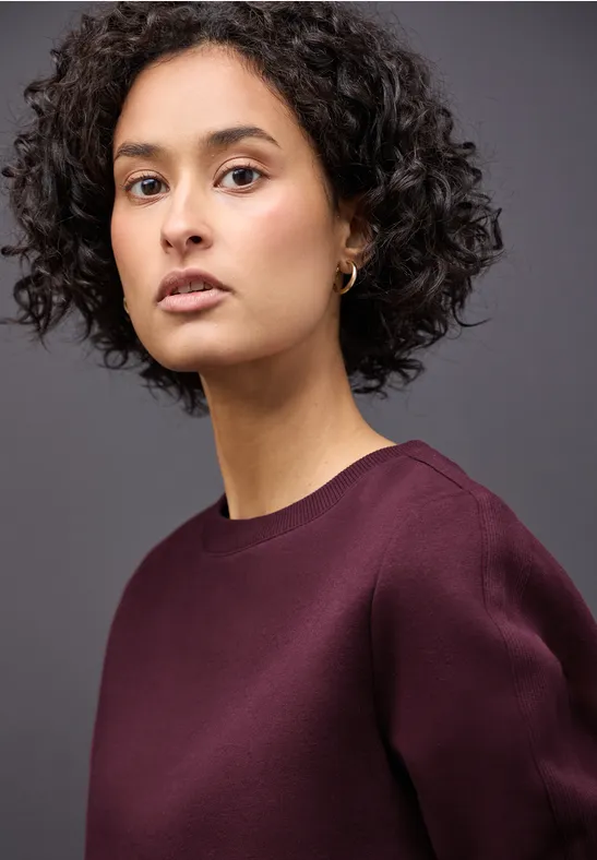 Sweatshirt mit Rippdetail noble red