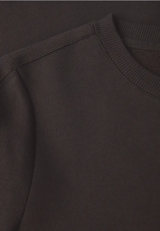 Sweatshirt mit Rippdetail darkest brown