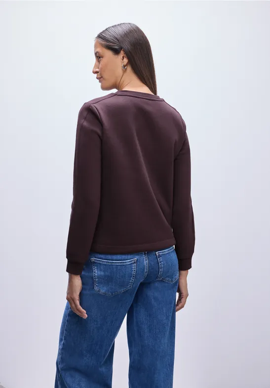 Sweatshirt mit Rippdetail Jazz Berry