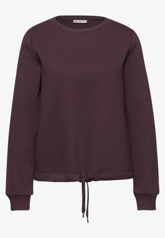 Sweatshirt mit Rippdetail Jazz Berry