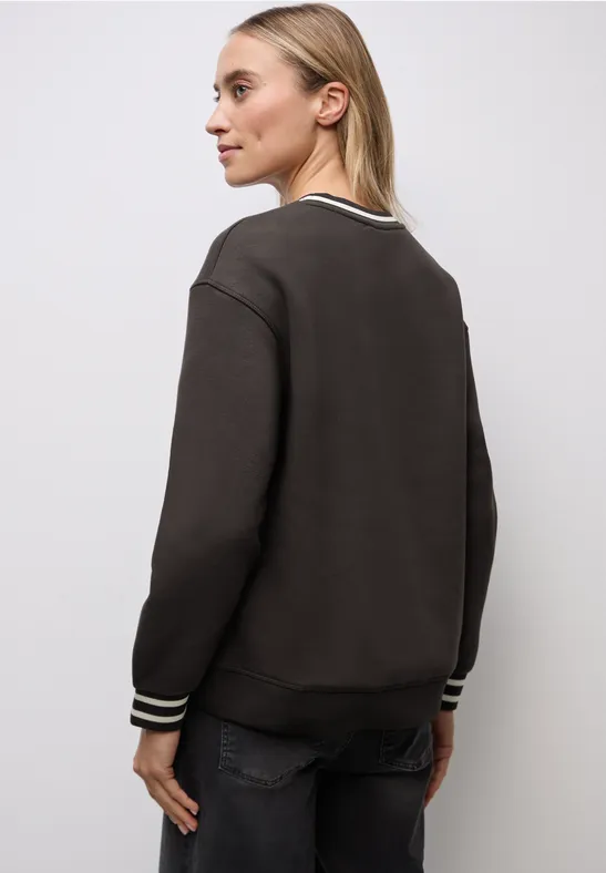 Loose Fit Print Sweatshirt darkest brown