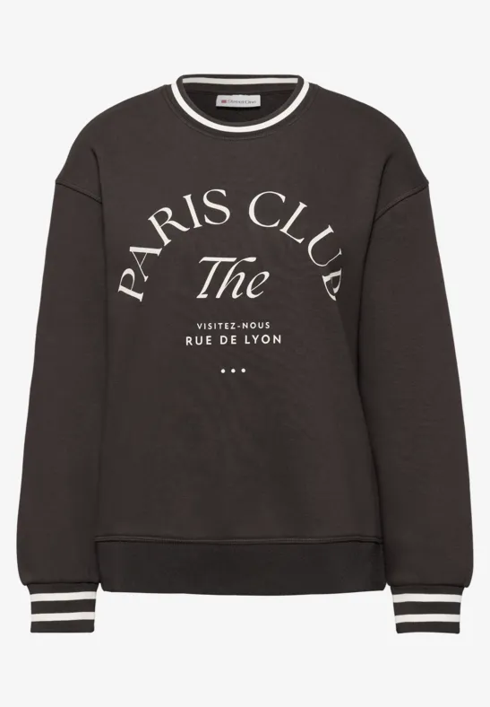Loose Fit Print Sweatshirt darkest brown