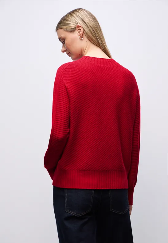 Strukturpullover racing red