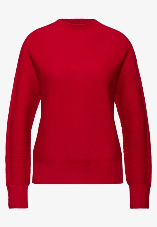 Strukturpullover racing red
