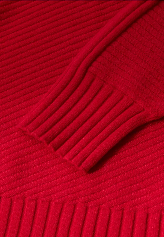 Strukturpullover racing red