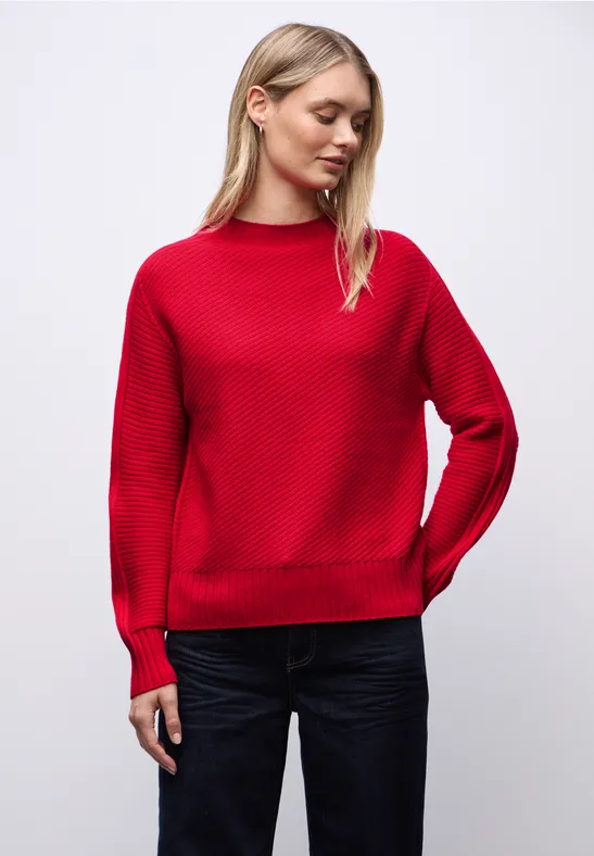Strukturpullover racing red