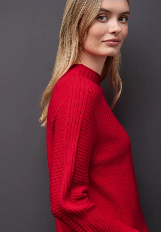 Strukturpullover racing red
