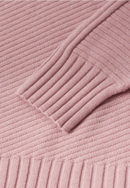 Trui met structuur powder pink mel.