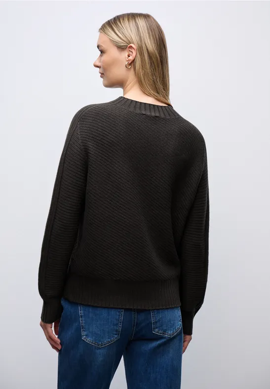 Strukturpullover darkest brown