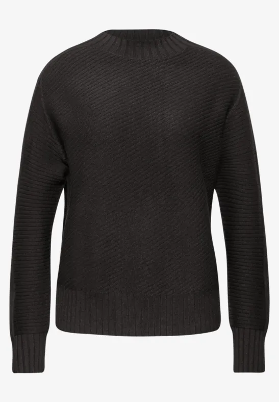 Strukturpullover darkest brown