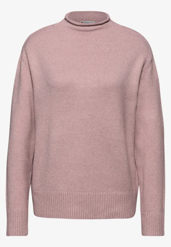 Trui met col powder pink mel.