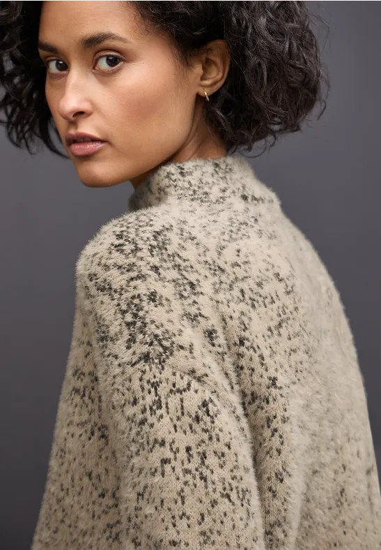 Federgarn Jacquard Pullover sanded beige