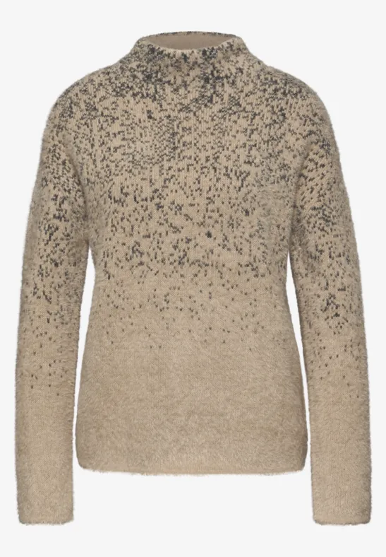 Federgarn Jacquard Pullover sanded beige