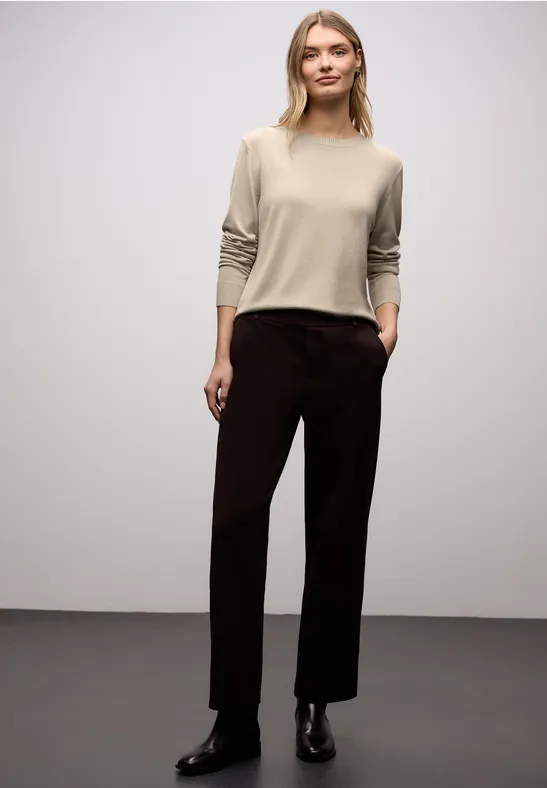 Basic Pullover cotton beige