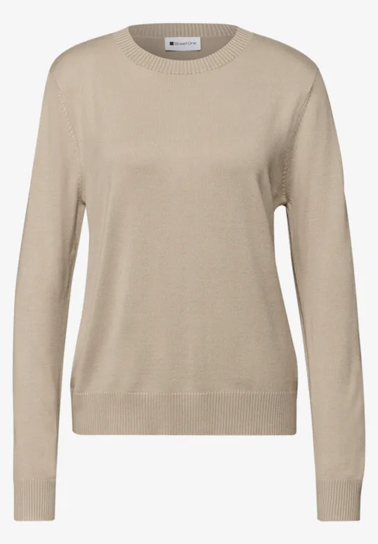 Basic Pullover cotton beige