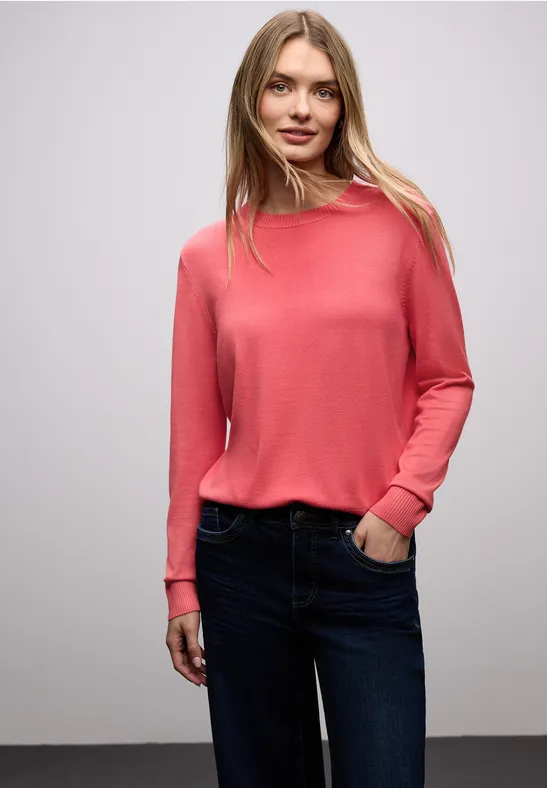 Basic Pullover striking coral