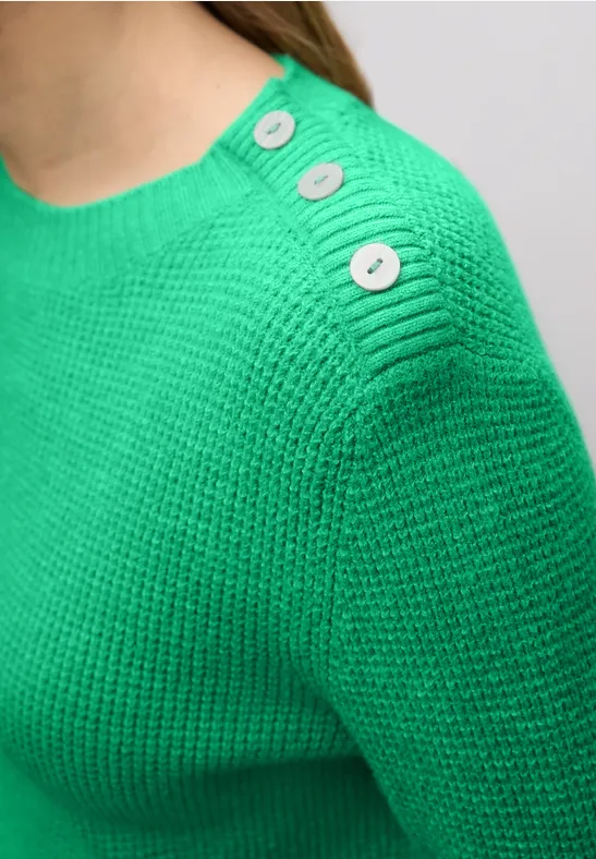 Pullover mit Knopfdetail arcadia green mel.