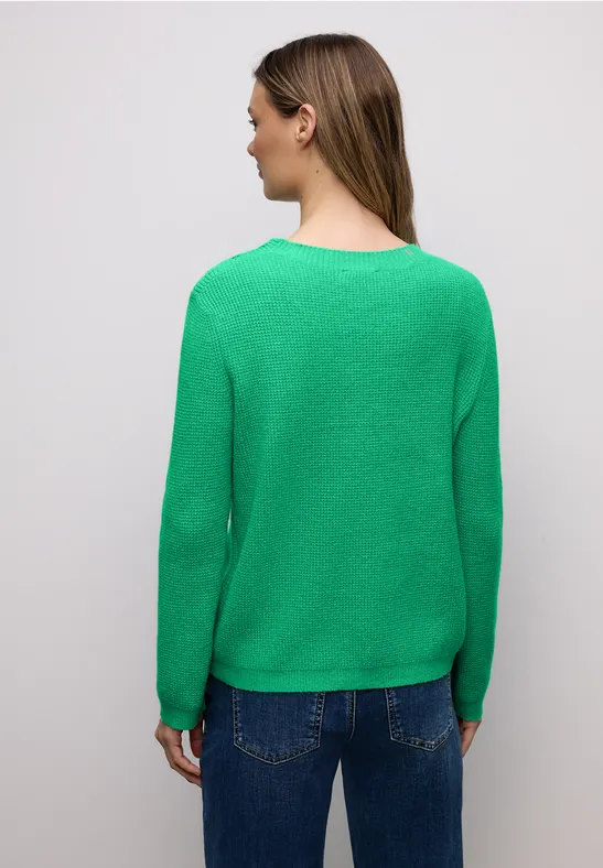 Pullover mit Knopfdetail arcadia green mel.