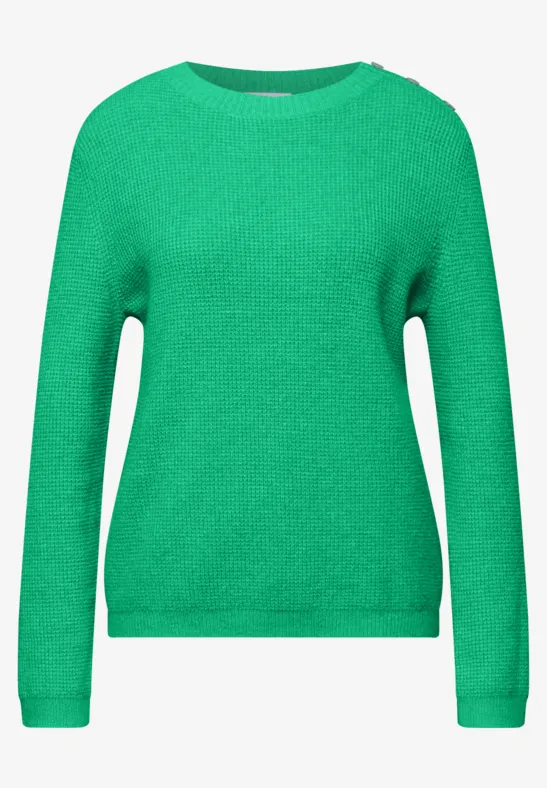 Pullover mit Knopfdetail arcadia green mel.