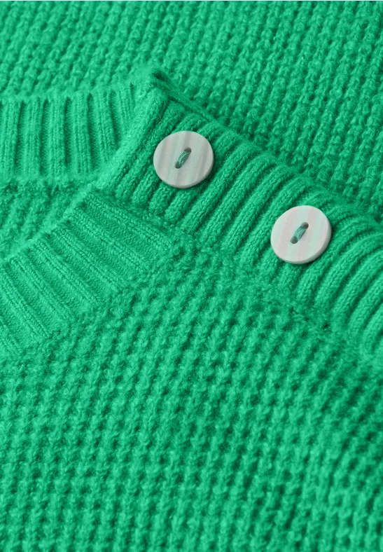 Pullover mit Knopfdetail arcadia green mel.