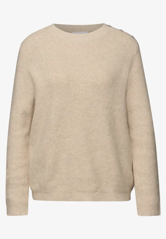 Pullover mit Knopfdetail cotton beige mel.