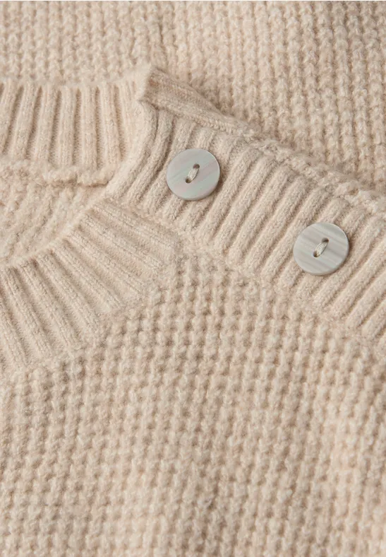 Pullover mit Knopfdetail cotton beige mel.
