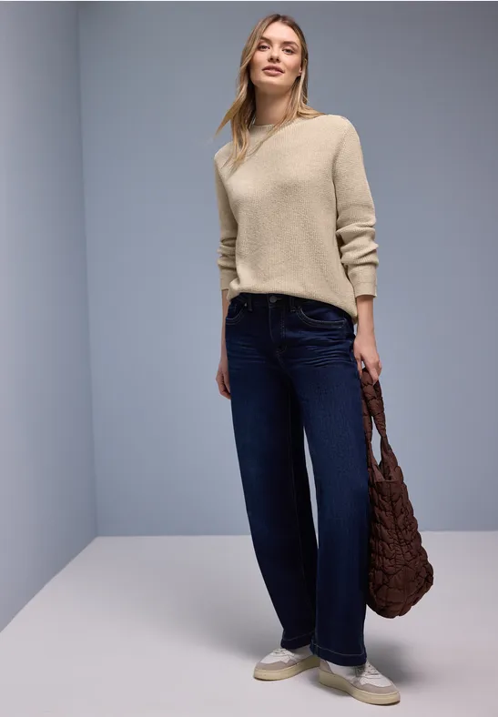 Pullover mit Knopfdetail cotton beige mel.