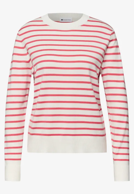 Gestreifter Pullover off white