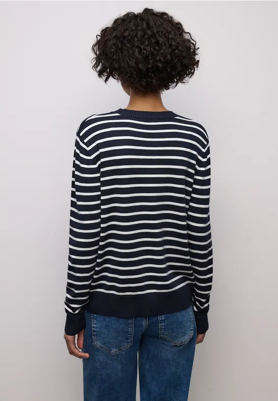 Gestreifter Pullover deep blue