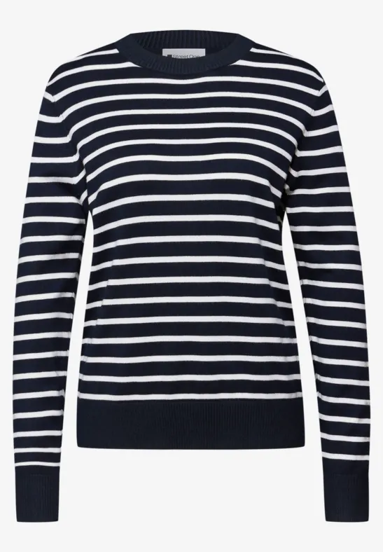 Gestreifter Pullover deep blue