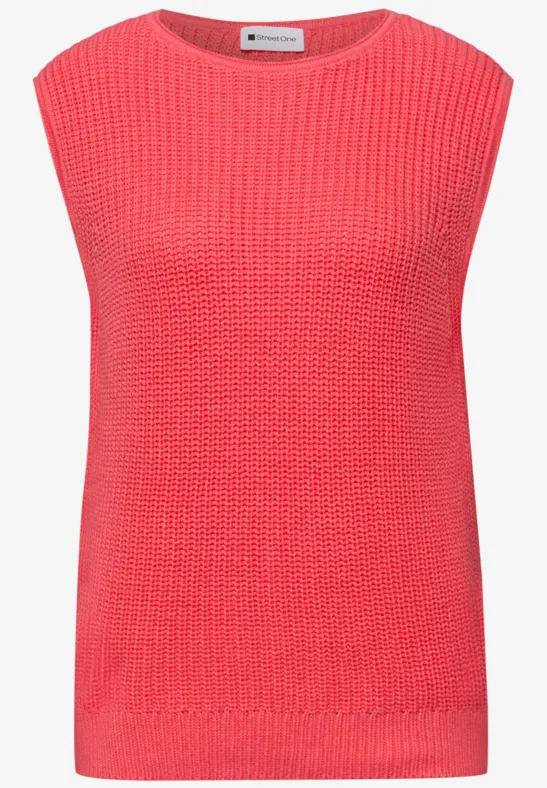 Pullunder in Unifarbe striking coral