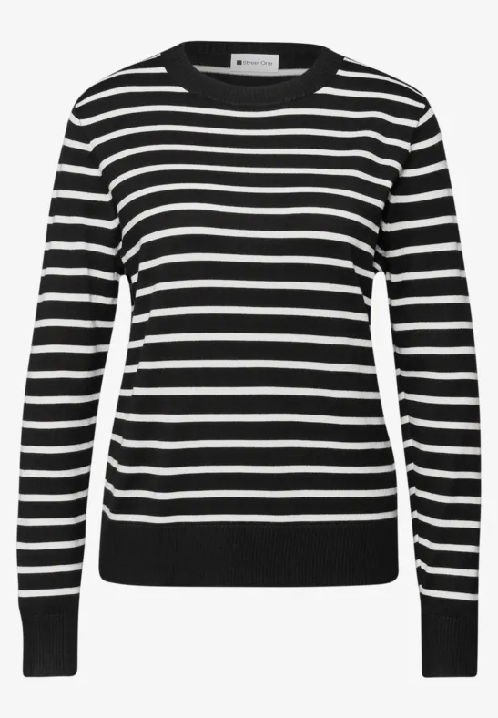 Gestreifter Pullover Black