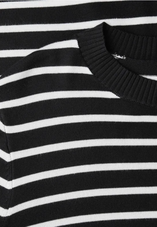 Gestreifter Pullover Black