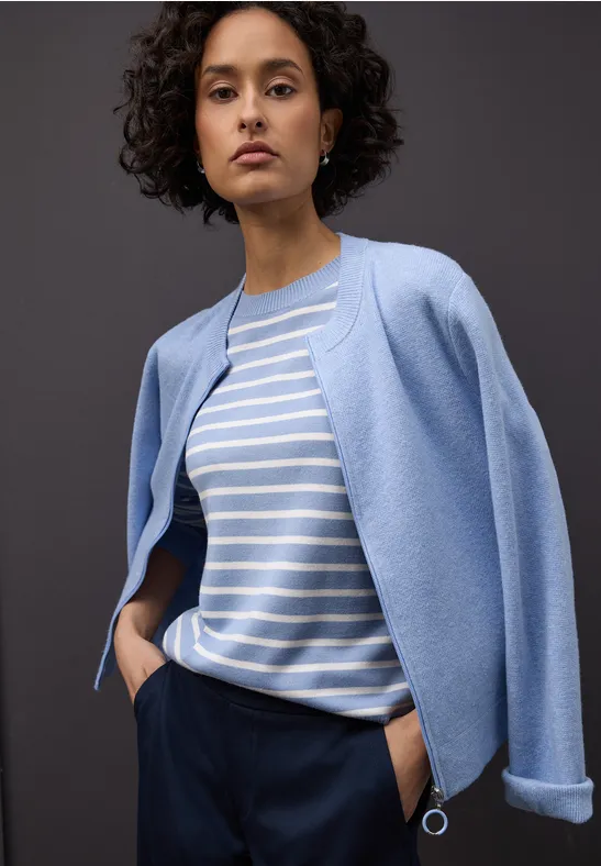 Gestreifter Pullover frosted blue