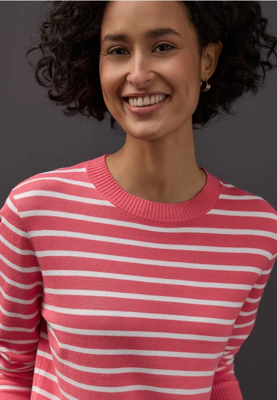 Gestreifter Pullover striking coral