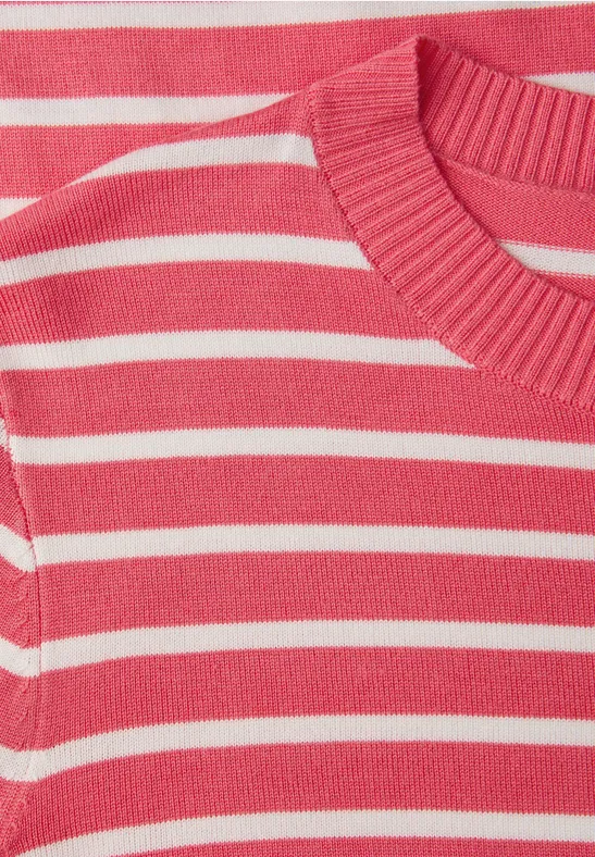 Gestreifter Pullover striking coral