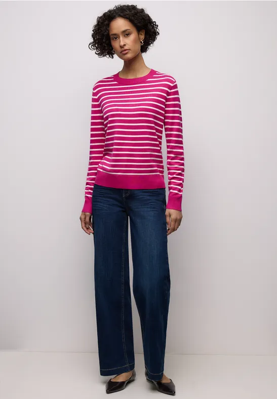 Gestreifter Pullover magenta dream