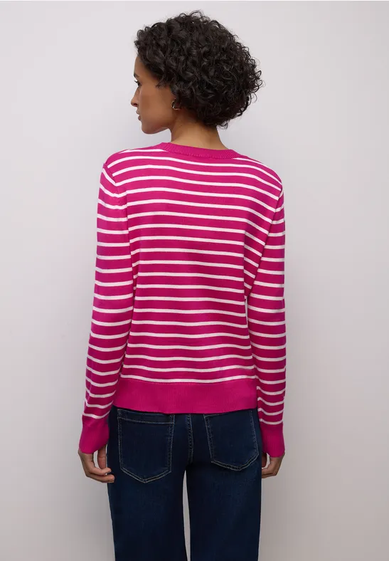 Gestreifter Pullover magenta dream