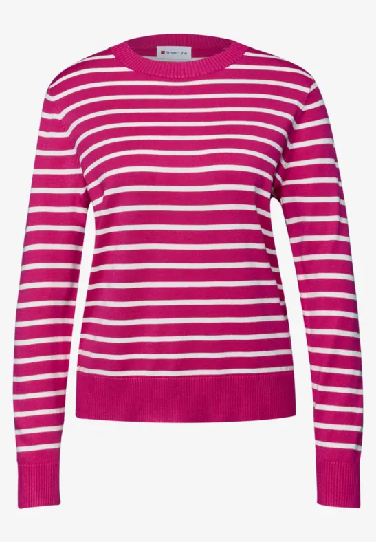 Gestreifter Pullover magenta dream
