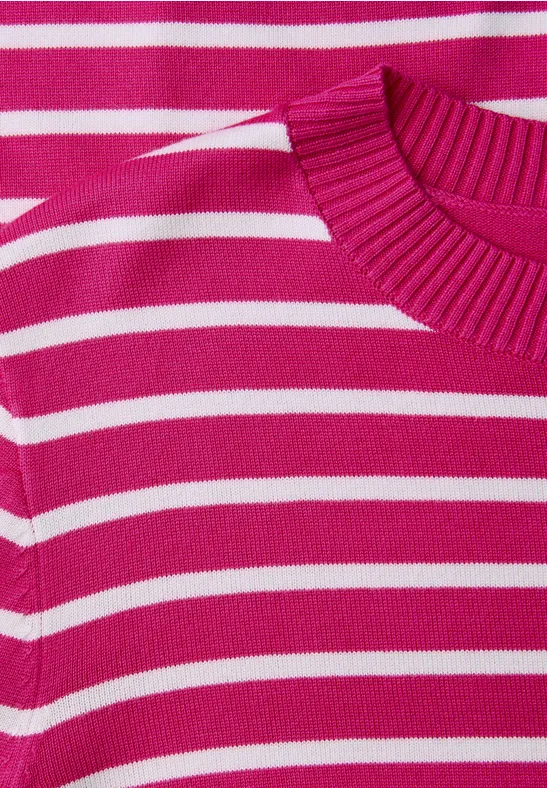 Gestreifter Pullover magenta dream